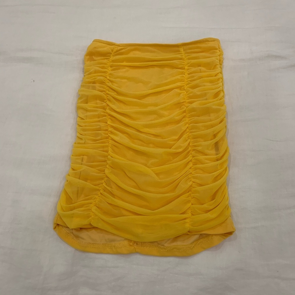 Fashion nova yellow zipper skirt